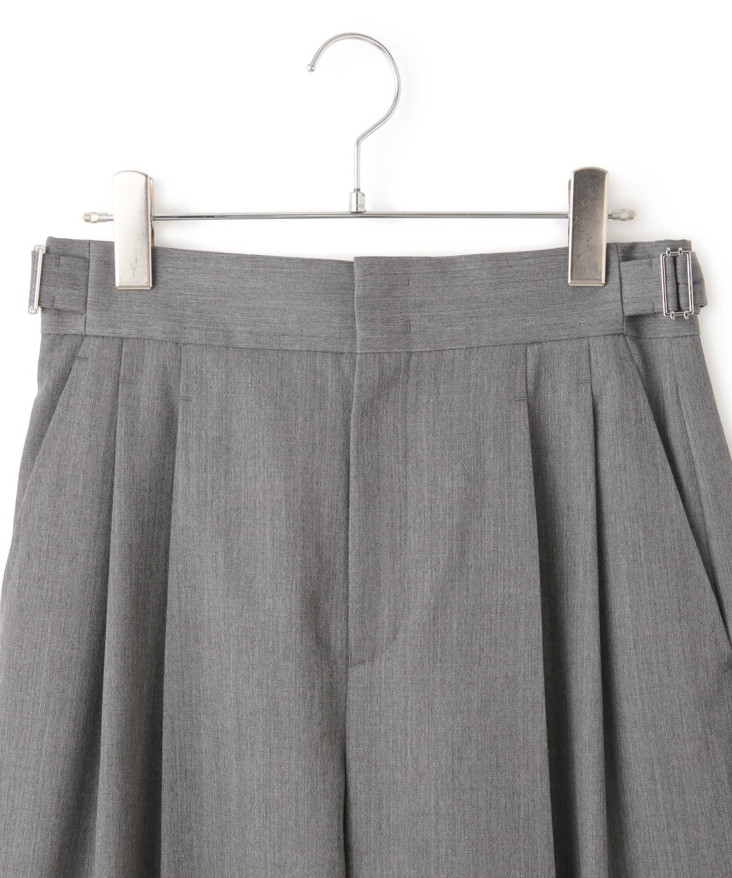 ADAM ET ROPE'「【防シワ】・【消臭】・【洗える】ウールギャバ2タックワイドスラックス」|スラックス|