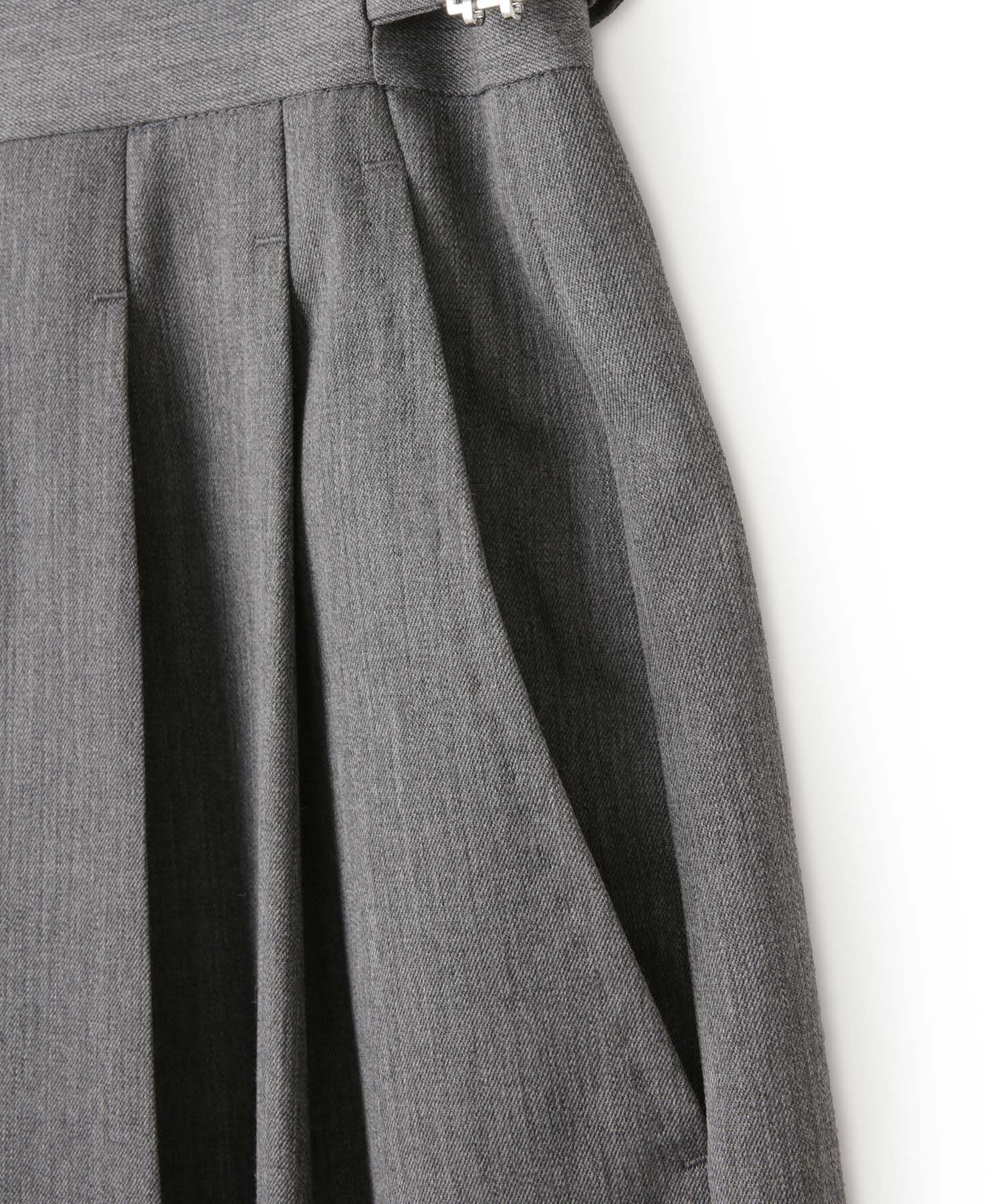 ADAM ET ROPE'「【防シワ】・【消臭】・【洗える】ウールギャバ2タックワイドスラックス」|スラックス|