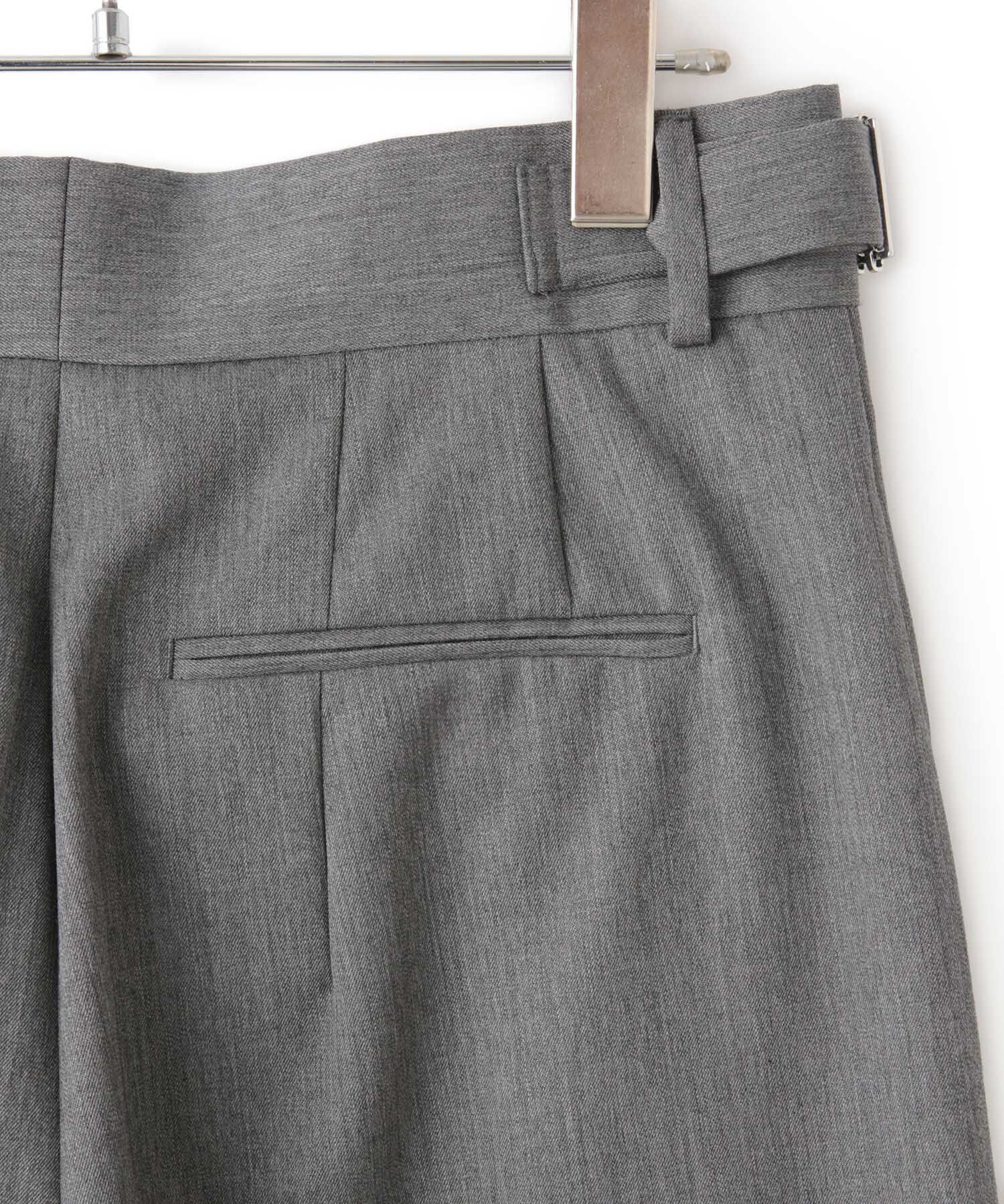 ADAM ET ROPE'「【防シワ】・【消臭】・【洗える】ウールギャバ2タックワイドスラックス」|スラックス|