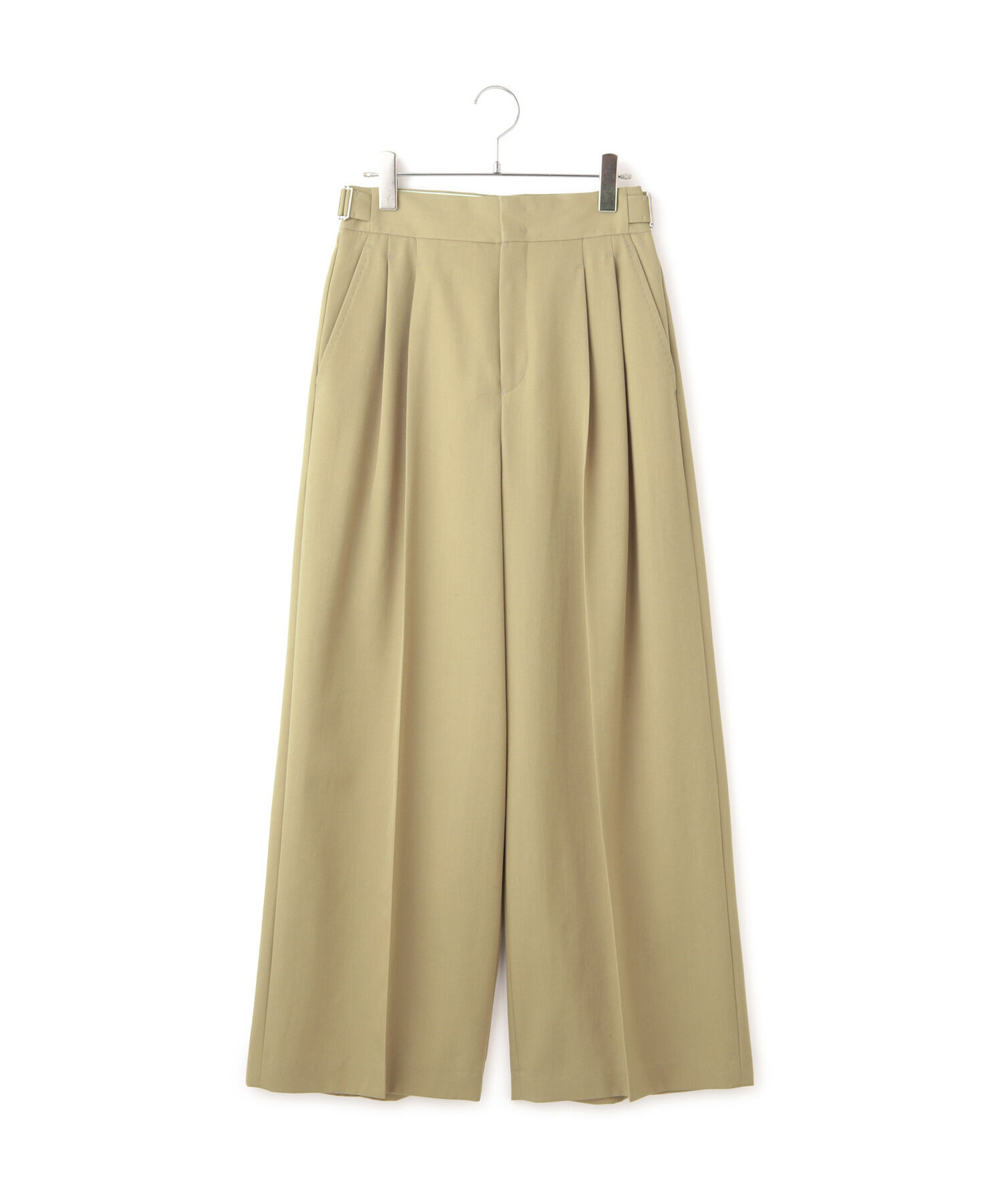 ADAM ET ROPE'「【防シワ】・【消臭】・【洗える】ウールギャバ2タックワイドスラックス」|スラックス|