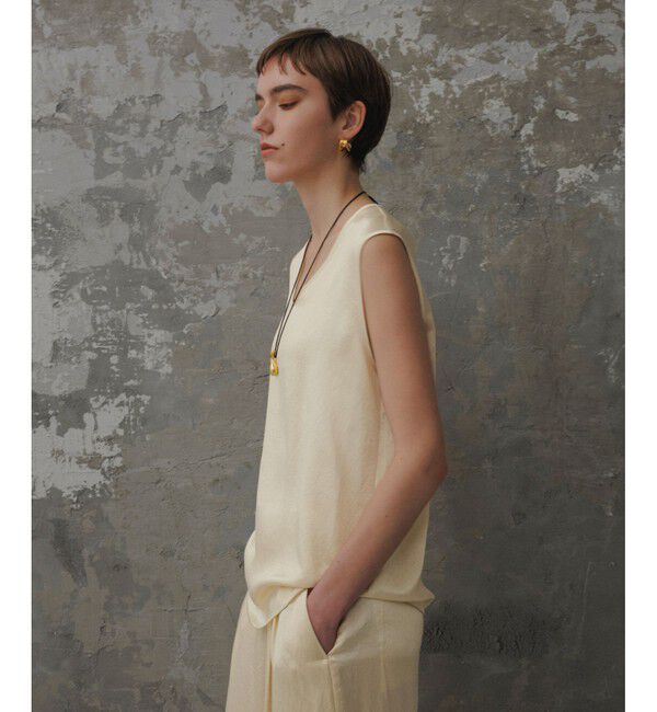 ADAM ET ROPE'「【EMOELLE】サテンタンクトップブラウス」|シャツ・ブラウス|