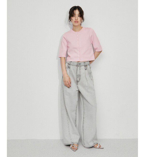 ADAM ET ROPE'「【サステナブル】クールタッチニットカーディガン」|カーディガン|