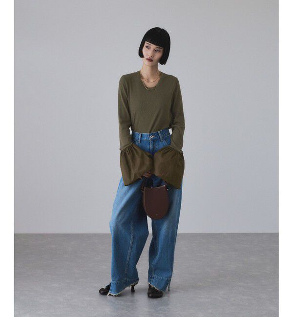 ADAM ET ROPE'「カフスフレアーリブプルオーバー」|Tシャツ・カットソー|