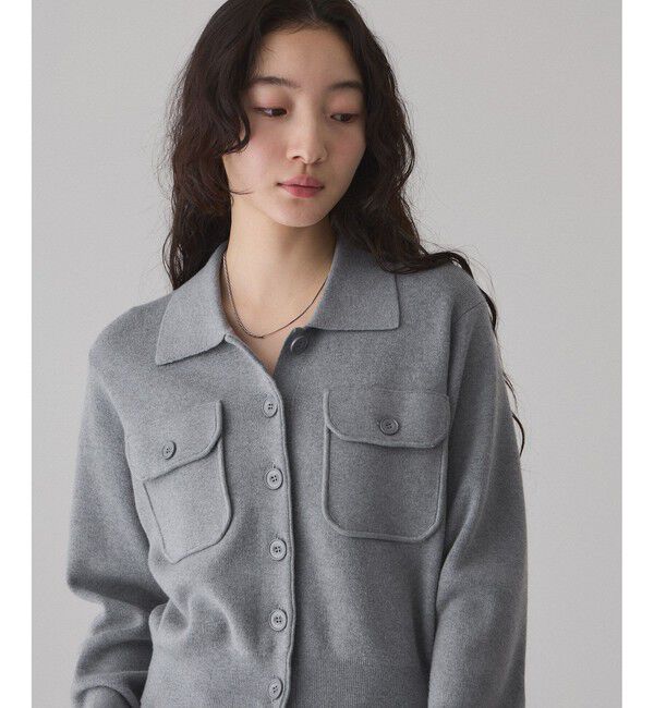 ADAM ET ROPE'「コットンカシミヤポケットカーディガン」|カーディガン|グレー(07)