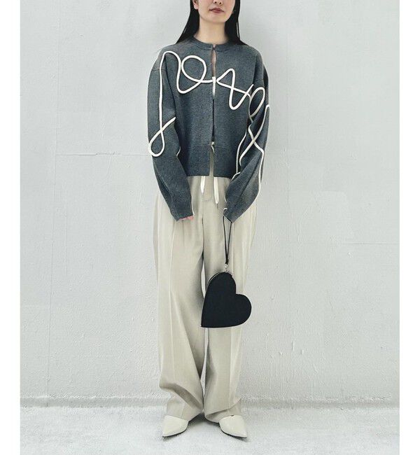 ADAM ET ROPE'「【サステナブル】ラインアートカーディガン」|カーディガン|