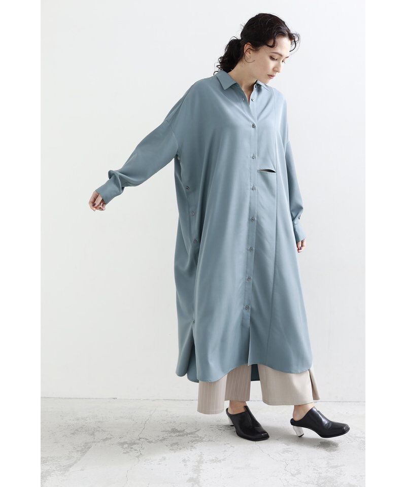  「2WAYアシンメトリーシャツワンピース」|ワンピース|