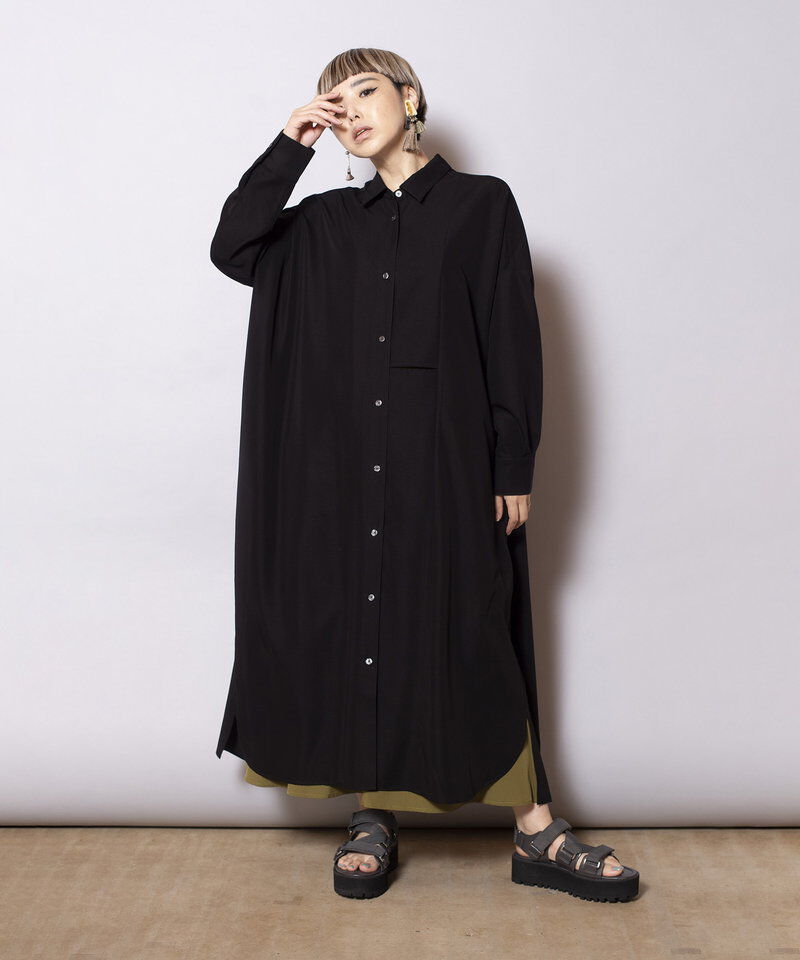  「2WAYアシンメトリーシャツワンピース」|ワンピース|