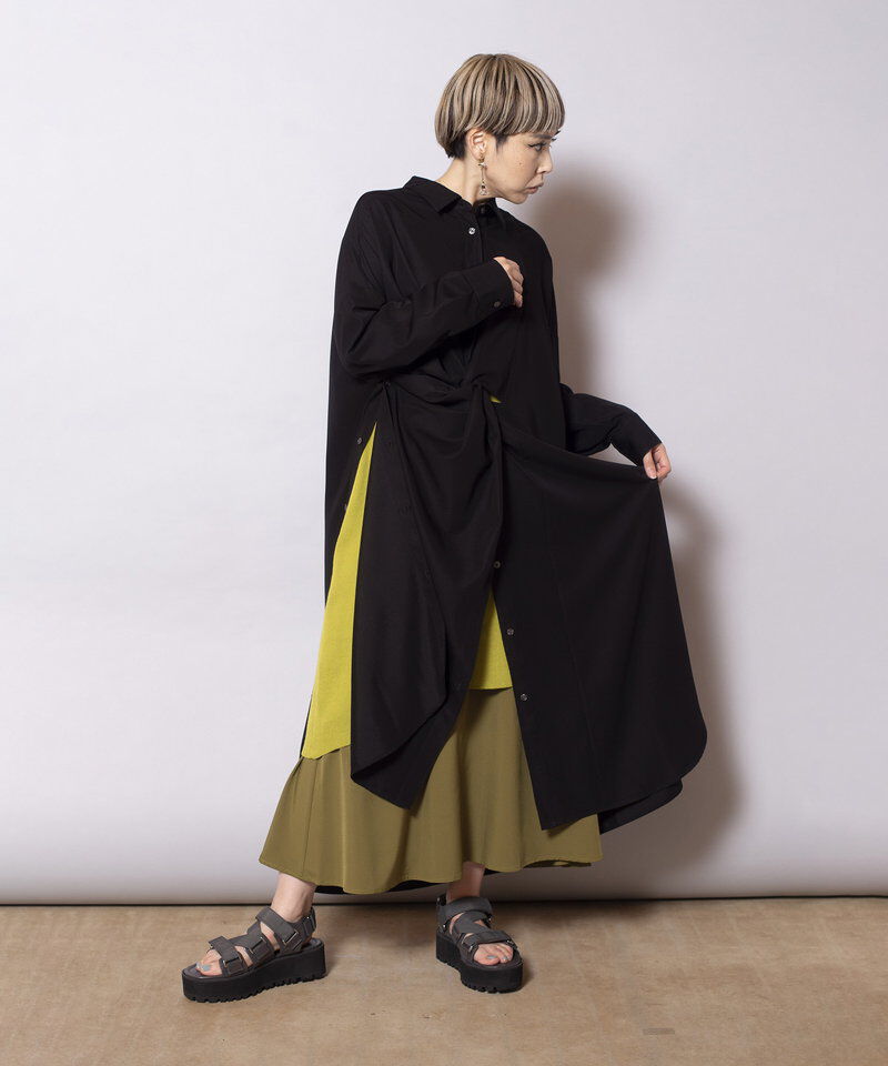  「2WAYアシンメトリーシャツワンピース」|ワンピース|