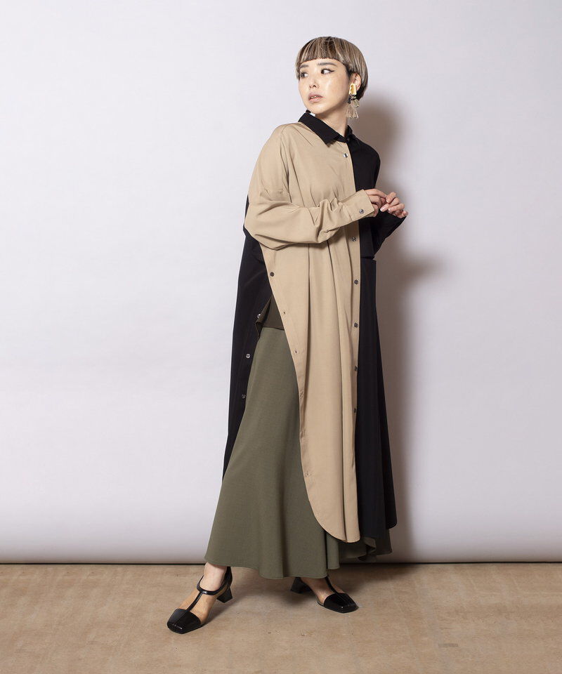  「2WAYアシンメトリーシャツワンピース」|ワンピース|