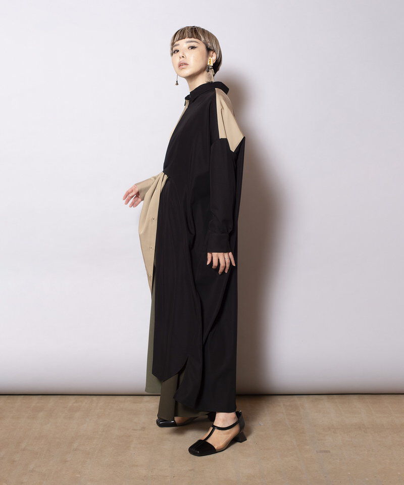  「2WAYアシンメトリーシャツワンピース」|ワンピース|