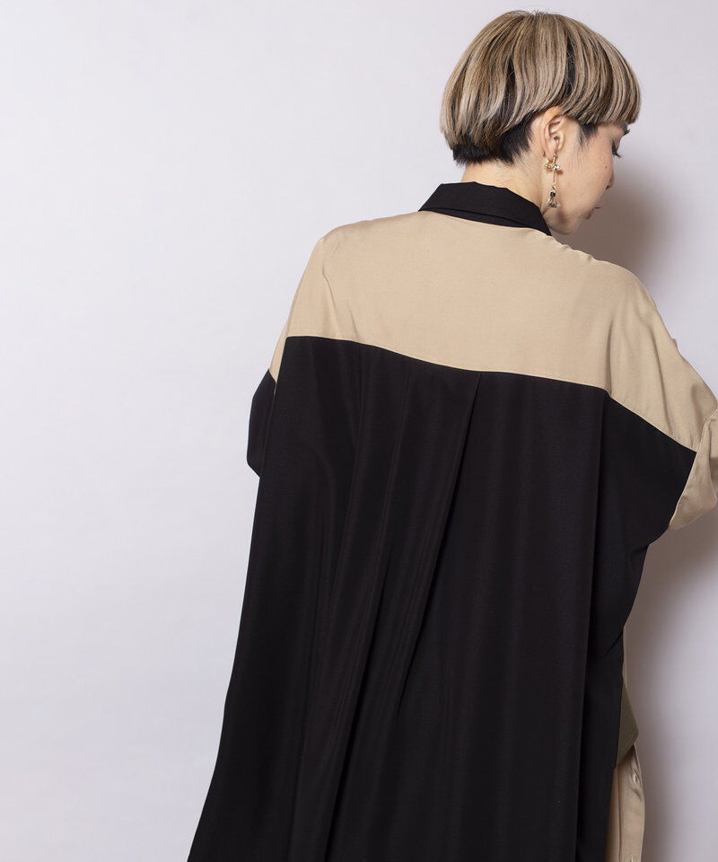  「2WAYアシンメトリーシャツワンピース」|ワンピース|