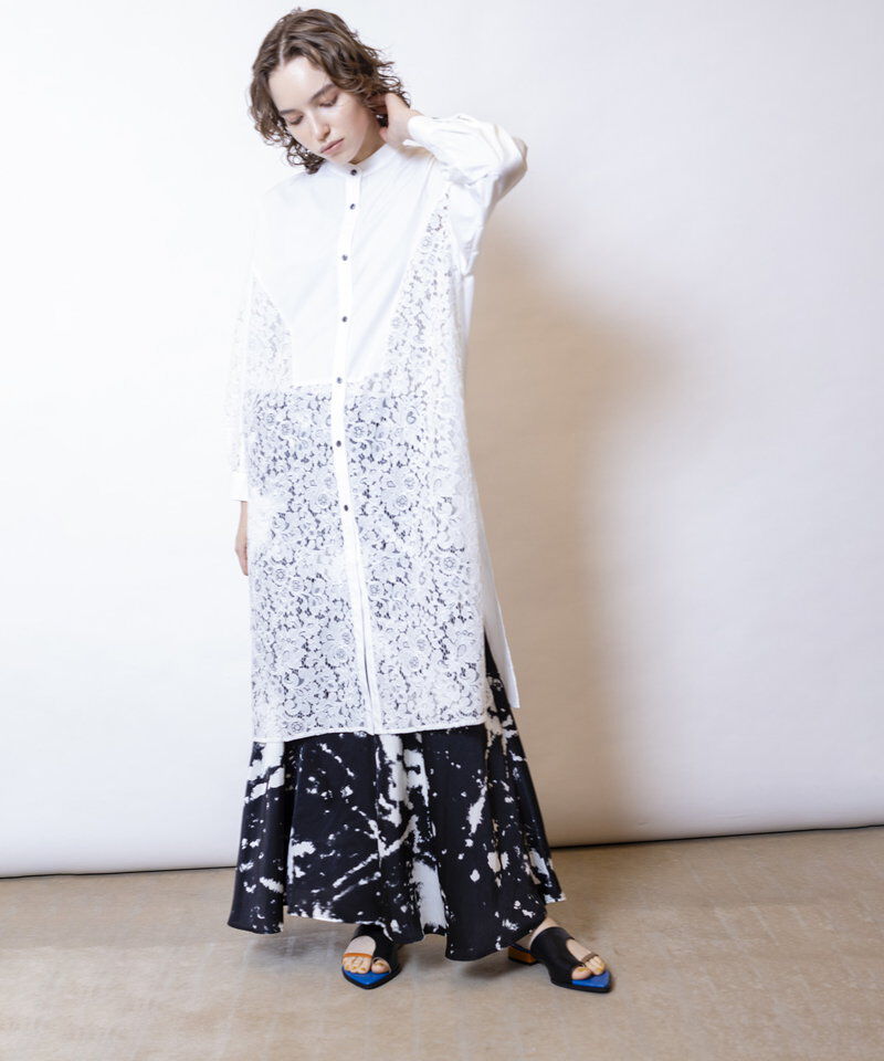  「レース切替ブラウス」|ワンピース|