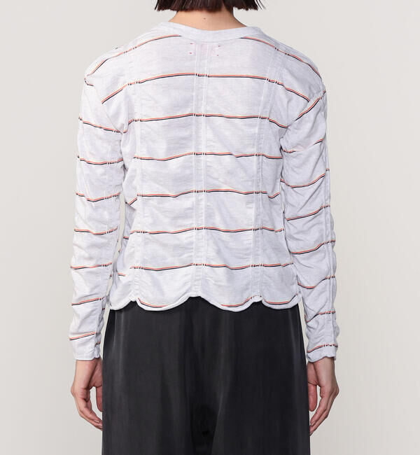  「MEYAME | コットン ボーダー長袖Tプルオーバー WOMEN」|Tシャツ・カットソー|