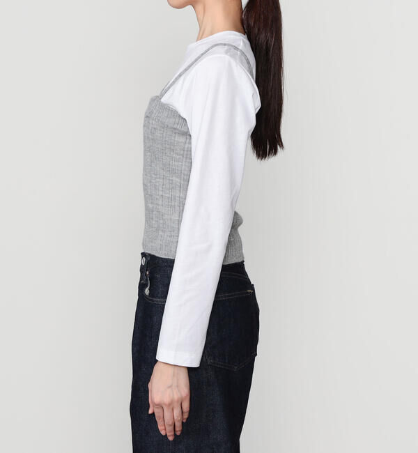 UNFIL「UNFIL | ロイヤルベビーアルパカ ランダムリブキャミソール WOMEN」|ニット・セーター|