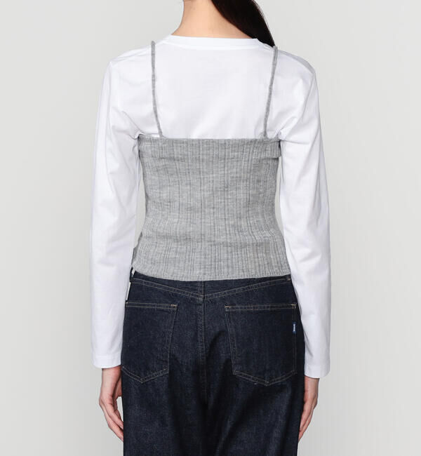 UNFIL「UNFIL | ロイヤルベビーアルパカ ランダムリブキャミソール WOMEN」|ニット・セーター|