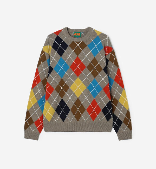  「078 CITE | アーガイル ニットプルオーバー MEN」|ニット・セーター|BEIGE