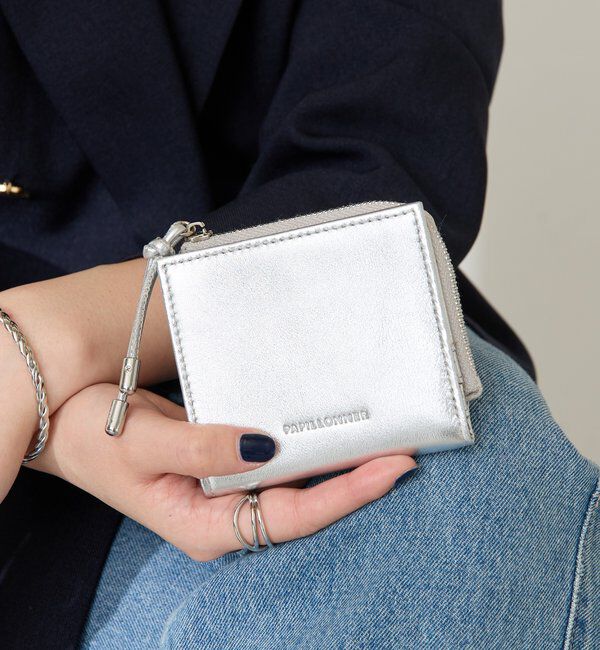  「【PAPILLONNER/パピヨネ】スリムレザーサイフ」|その他|シルバー