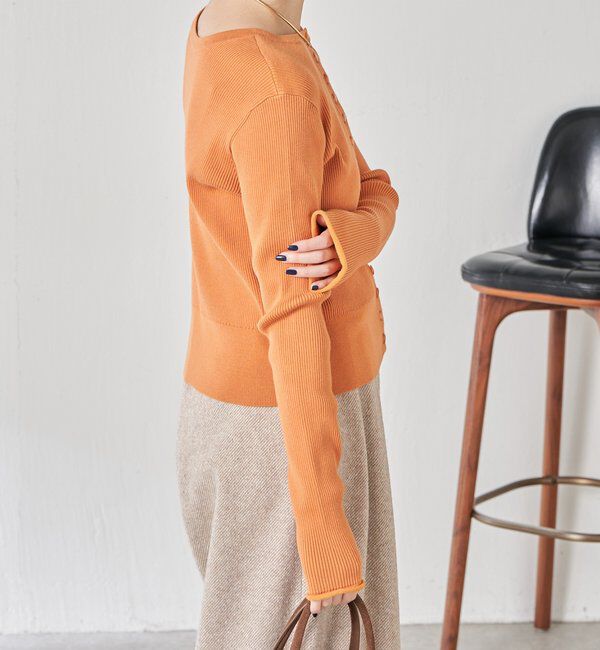  「ラインボタンコンパクトカーディガン」|ニット・セーター|