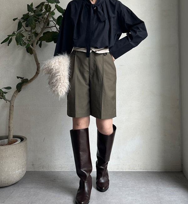  「折り返しカラーベルトショートパンツ」|チノ|