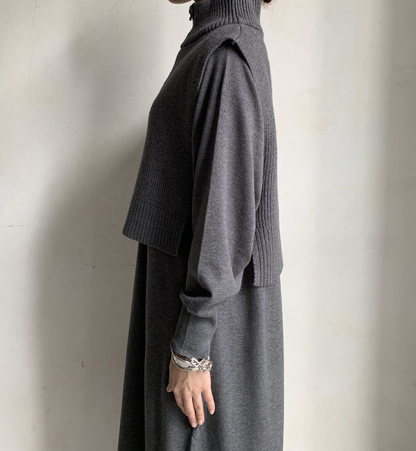  「【WEB限定】 ハーフジップベスト＋ニットワンピースSET」|スーツ|