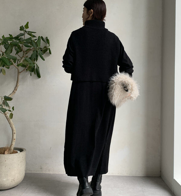  「【WEB限定】 ハーフジップベスト＋ニットワンピースSET」|スーツ|