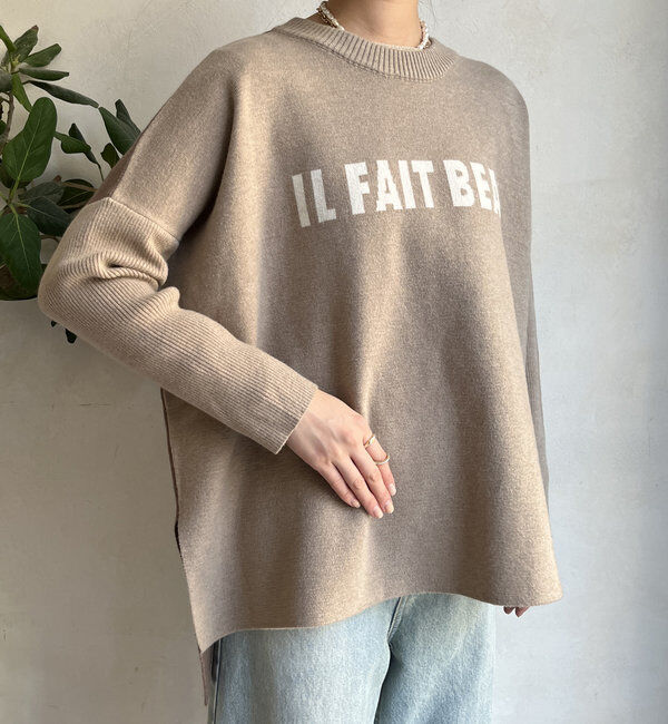  「【WEB限定】ロゴドルマンスリーブ配色ニット」|ニット・セーター|