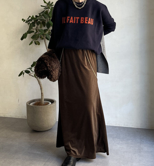  「【WEB限定】ロゴドルマンスリーブ配色ニット」|ニット・セーター|