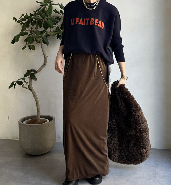  「【WEB限定】ロゴドルマンスリーブ配色ニット」|ニット・セーター|