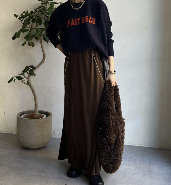  「【WEB限定】ロゴドルマンスリーブ配色ニット」|ニット・セーター|