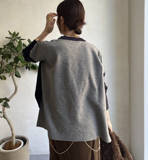  「【WEB限定】ロゴドルマンスリーブ配色ニット」|ニット・セーター|