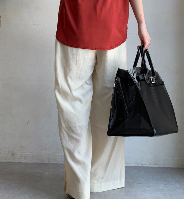  「リネンレーヨンスリットパンツ」|チノ|