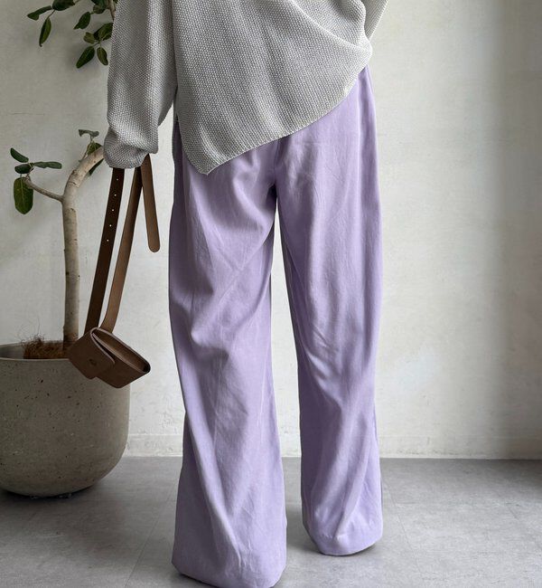  「リネンレーヨンスリットパンツ」|チノ|