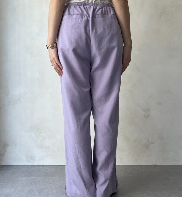  「リネンレーヨンスリットパンツ」|チノ|