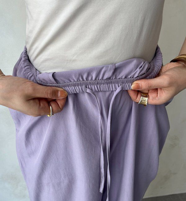  「リネンレーヨンスリットパンツ」|チノ|