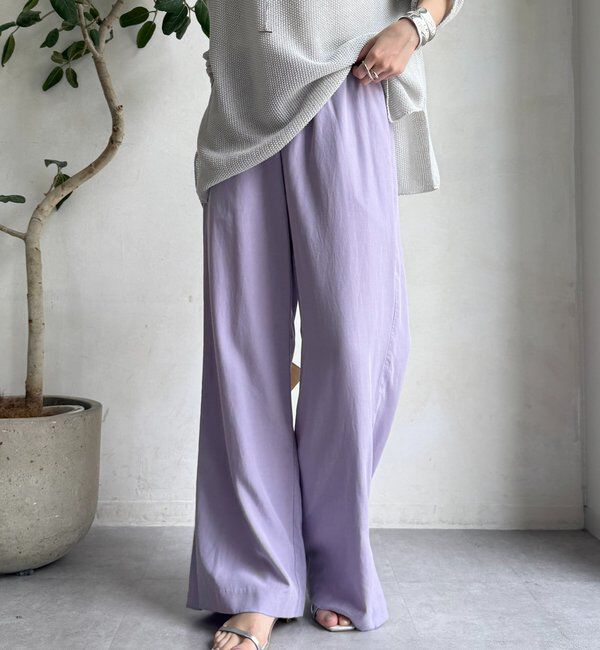  「リネンレーヨンスリットパンツ」|チノ|