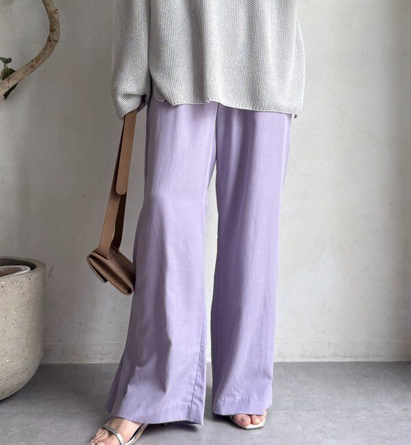  「リネンレーヨンスリットパンツ」|チノ|