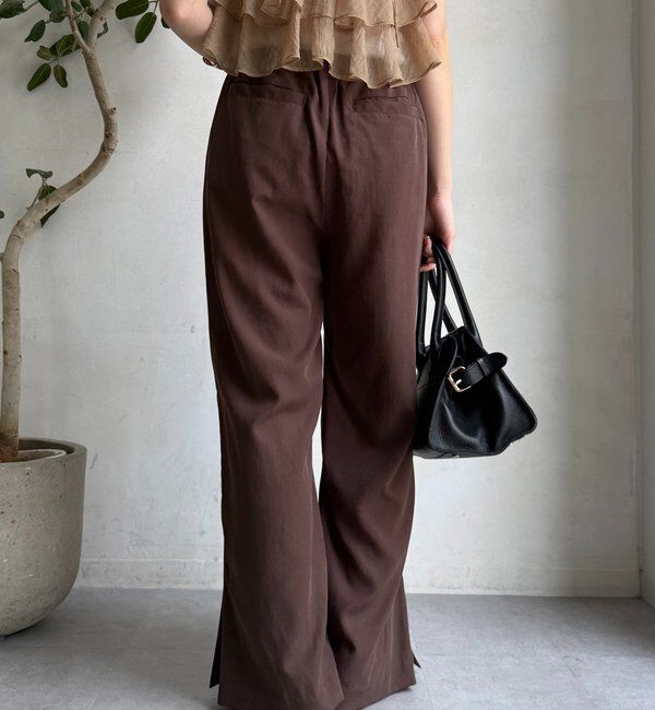  「リネンレーヨンスリットパンツ」|チノ|