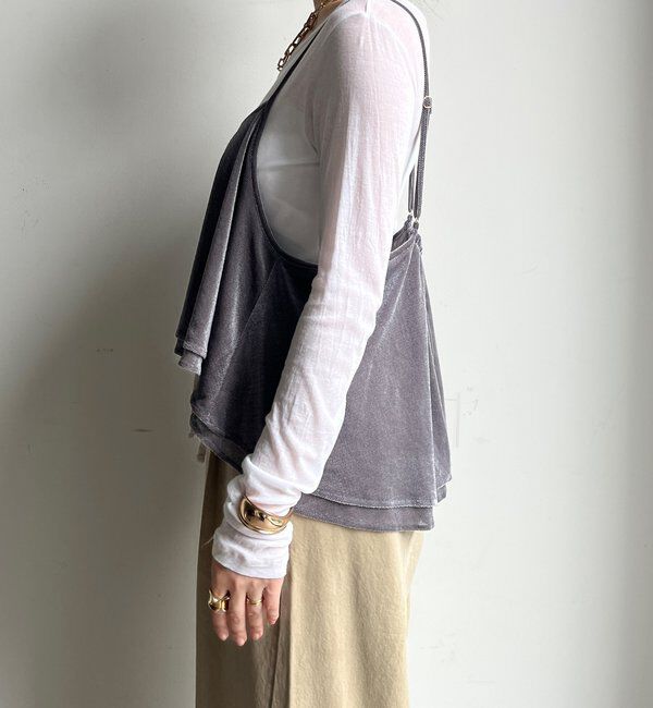  「【WEB限定】メッシュベロアキャミ」|Tシャツ・カットソー|