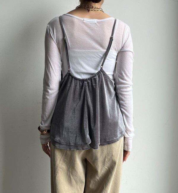  「【WEB限定】メッシュベロアキャミ」|Tシャツ・カットソー|