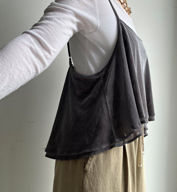  「【WEB限定】メッシュベロアキャミ」|Tシャツ・カットソー|