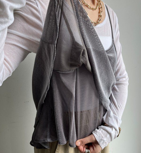  「【WEB限定】メッシュベロアキャミ」|Tシャツ・カットソー|