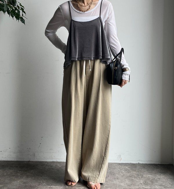  「【WEB限定】メッシュベロアキャミ」|Tシャツ・カットソー|