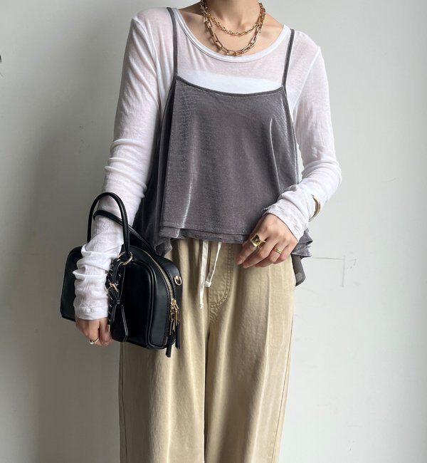  「【WEB限定】メッシュベロアキャミ」|Tシャツ・カットソー|