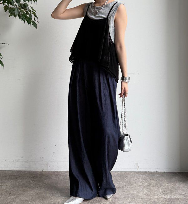  「【WEB限定】メッシュベロアキャミ」|Tシャツ・カットソー|