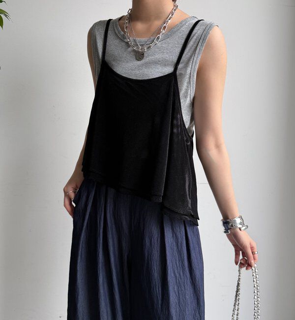  「【WEB限定】メッシュベロアキャミ」|Tシャツ・カットソー|
