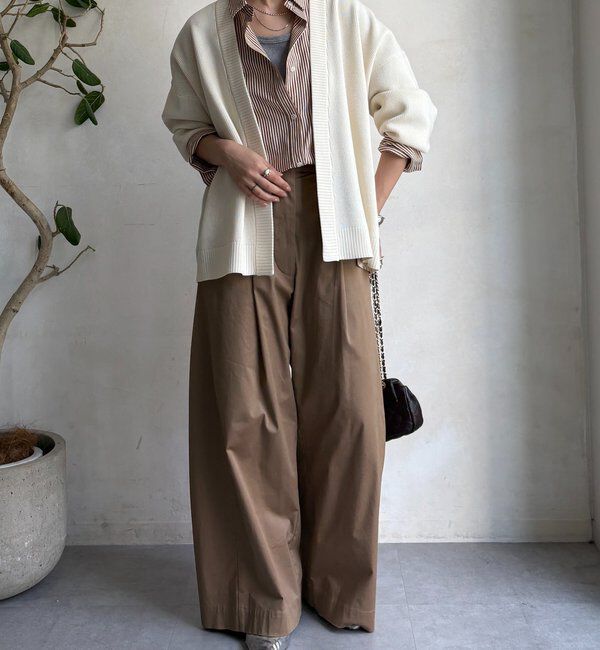  「ストレッチヤーン片畦カーディガン」|カーディガン|