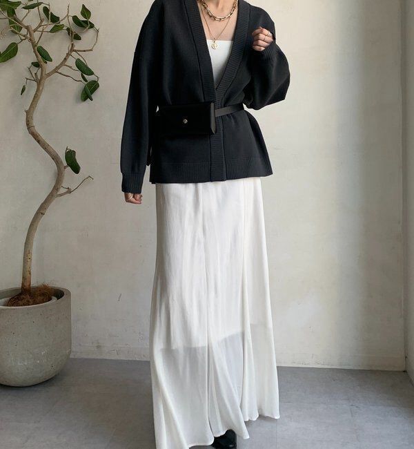  「ストレッチヤーン片畦カーディガン」|カーディガン|