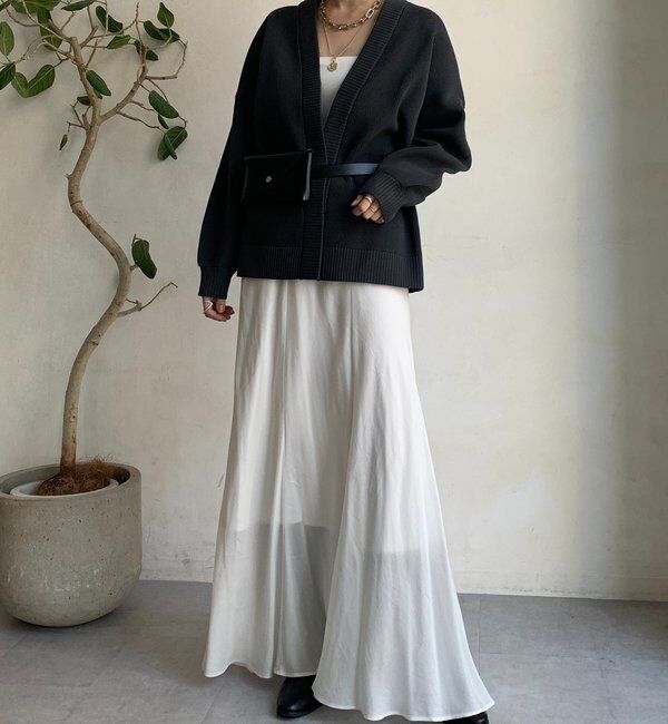  「ストレッチヤーン片畦カーディガン」|カーディガン|