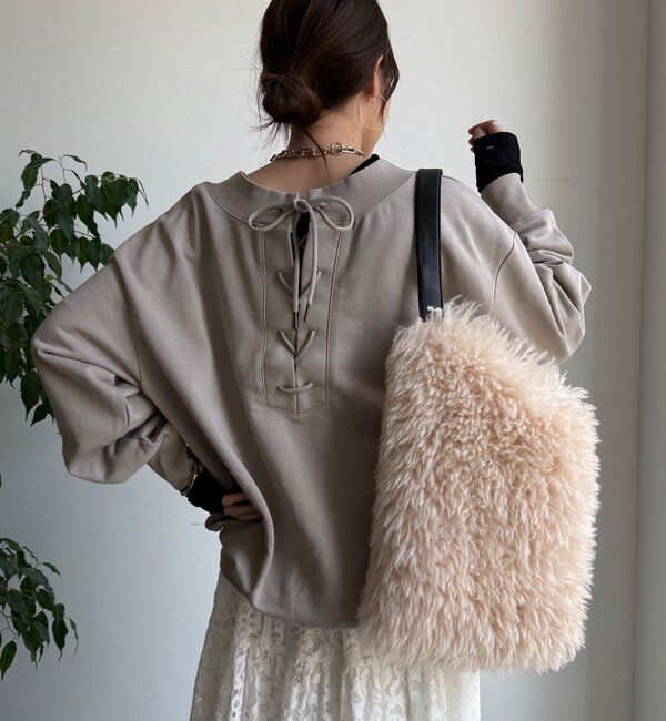  「【WEB限定】 前後2WAYレースアッププルオーバー」|Tシャツ・カットソー|