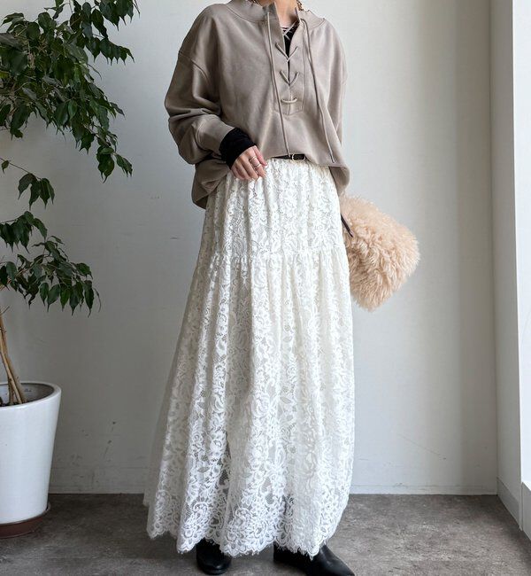  「【WEB限定】 前後2WAYレースアッププルオーバー」|Tシャツ・カットソー|